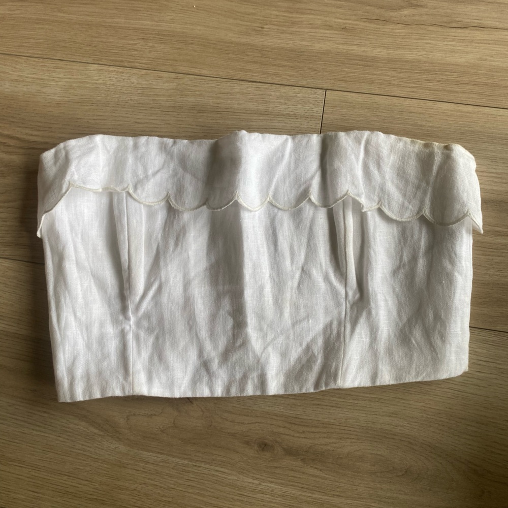 Reformation Linen Strapless Top